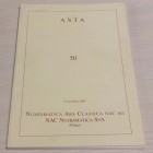 NAC – NUMISMATICA ARS CLASSICA. Auction no. 50. Interessante serie di Monete di Zecche Italiane Milano, 15 Novembre 2008. Brossura ed., pp. 133, lotti...