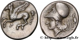 CORINTHIA - CORINTH
Type : Statère 
Date : c. 340 AC 
Mint name / Town : Corinthe, Corinthie 
Metal : silver 
Diameter : 21  mm
Orientation dies : 3  ...