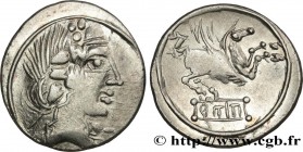 TITIA
Type : Denier, imitation 
Date : 90 AC. 
Mint name / Town : Rome 
Metal : silver 
Millesimal fineness : 950  ‰
Diameter : 20  mm
Orientation die...