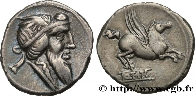 TITIA
Type : Denier 
Date : 90 AC. 
Mint name / Town : Rome 
Metal : silver 
Mil...