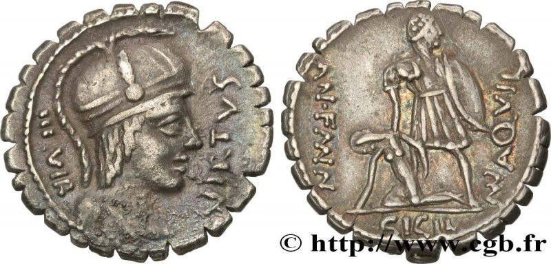 AQUILLIA
Type : Denier serratus 
Date : 71 AC. 
Mint name / Town : Rome 
Metal :...