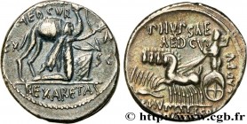 AEMILIA
Type : Denier 
Date : 58 AC. 
Mint name / Town : Rome 
Metal : silver 
Millesimal fineness : 950  ‰
Diameter : 19  mm
Orientation dies : 5  h....