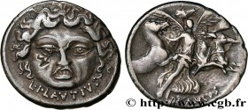 PLAUTIA
Type : Denier 
Date : 47 AC. 
Mint name / Town : Rome 
Metal : silver 
Millesimal fineness : 950  ‰
Diameter : 16  mm
Orientation dies : 5  h....