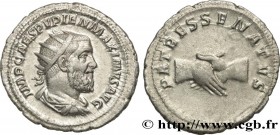 PUPIENUS
Type : Antoninien 
Date : 238 
Mint name / Town : Rome 
Metal : silver 
Millesimal fineness : 500  ‰
Diameter : 22,5  mm
Orientation dies : 1...