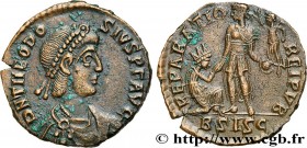THEODOSIUS I
Type : Maiorina pecunia, (MB, Æ 2) 
Date : 379-383 
Mint name / Town : Siscia 
Metal : copper 
Diameter : 22  mm
Orientation dies : 6  h....