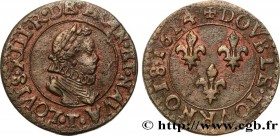 LOUIS XIII
Type : Double tournois, type 2 
Date : 1614 
Mint name / Town : Nantes 
Quantity minted : 299692 
Metal : copper 
Diameter : 20,5  mm
Orien...