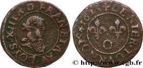 LOUIS XIII
Type : Denier tournois, type 1 (col plat) 
Date : 1625 
Mint name / Town : Riom 
Metal : copper 
Diameter : 17  mm
Orientation dies : 6  h....