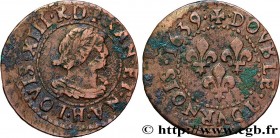 LOUIS XIII
Type : Double tournois, type 12 var. de La Rochelle 
Date : 1639 
Mint name / Town : La Rochelle 
Metal : copper 
Diameter : 20,5  mm
Orien...