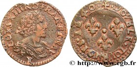 LOUIS XIII
Type : Double tournois, type 15 
Date : 1640 
Mint name / Town : Bordeaux 
Metal : copper 
Diameter : 20,5  mm
Orientation dies : 6  h.
Wei...