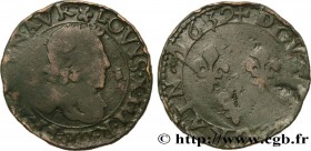 LOUIS XIII
Type : Double lorrain au buste vieilli, type 12 
Date : 1639 
Mint name / Town : Stenay 
Metal : copper 
Diameter : 19,5  mm
Orientation di...