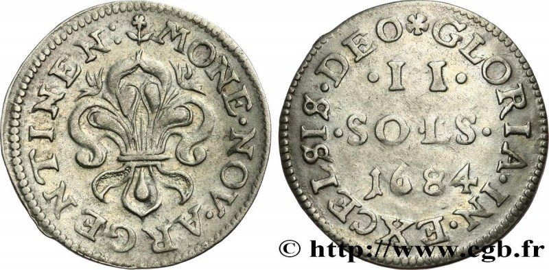 LOUIS XIV "THE SUN KING"
Type : II sols 
Date : 1684 
Mint name / Town : Strasbo...