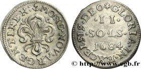 LOUIS XIV "THE SUN KING"
Type : II sols 
Date : 1684 
Mint name / Town : Strasbourg 
Metal : billon 
Millesimal fineness : 458  ‰
Diameter : 21  mm
Or...