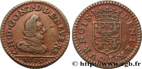ARDENNES - PRINCIPALITY OF ARCHES-CHARLEVILLE - CHARLES I GONZAGA
Type : Denier tournois 
Date : 1609 
Mint name / Town : Charleville 
Metal : copper ...