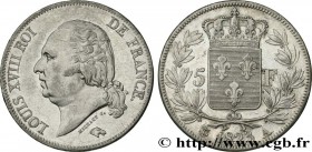LOUIS XVIII
Type : 5 francs Louis XVIII, tête nue 
Date : 1823 
Mint name / Town : Paris 
Quantity minted : 6533634 
Metal : silver 
Millesimal finene...