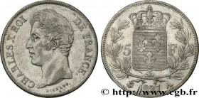 CHARLES X
Type : 5 francs Charles X, 2e type 
Date : 1827 
Mint name / Town : Paris 
Quantity minted : 6819923 
Metal : silver 
Millesimal fineness : ...