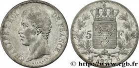 CHARLES X
Type : 5 francs Charles X, 2e type 
Date : 1827 
Mint name / Town : Rouen 
Quantity minted : 2.832.406 
Metal : silver 
Diameter : 37  mm
Or...