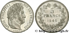 LOUIS-PHILIPPE I
Type : 5 francs IIe type Domard 
Date : 1841 
Mint name / Town : Paris 
Quantity minted : 1019258 
Metal : silver 
Millesimal finenes...