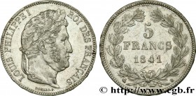 LOUIS-PHILIPPE I
Type : 5 francs IIe type Domard 
Date : 1841 
Mint name / Town : Rouen 
Quantity minted : 1688225 
Metal : silver 
Millesimal finenes...