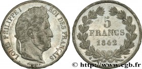 LOUIS-PHILIPPE I
Type : 5 francs IIe type Domard 
Date : 1842 
Mint name / Town : Paris 
Quantity minted : 739143 
Metal : silver 
Millesimal fineness...