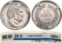 LOUIS-PHILIPPE I
Type : 25 centimes Louis-Philippe 
Date : 1846 
Mint name / Town : Paris 
Quantity minted : 1748130 
Metal : silver 
Millesimal finen...