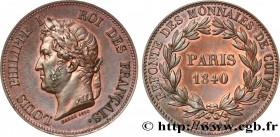 LOUIS-PHILIPPE I
Type : Refonte des monnaies de cuivre, essai au module du décime, poids léger 
Date : 1840 
Mint name / Town : Paris 
Metal : bronze ...
