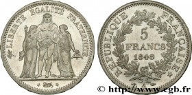 II REPUBLIC
Type : 5 francs Hercule, IIe République 
Date : 1848 
Mint name / Town : Paris 
Quantity minted : 16.843.783 
Metal : silver 
Millesimal f...