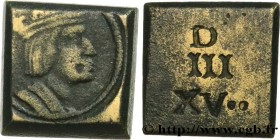 FRANCIS I
Type : Poids monétaire pour le demi-teston 
Date : n.d. 
Metal : brass 
Diameter : 13,5  mm
Orientation dies : 12  h.
Weight : 4,62  g.
Rari...
