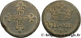 HENRI III TO LOUIS XIV - COIN WEIGHT
Type : Poids monétaire pour le quart d’écu 
Date : n.d. 
Metal : brass 
Diameter : 21,5  mm
Orientation dies : 11...