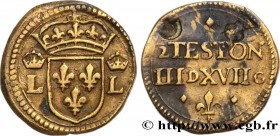 LOUIS XII TO HENRI III - COIN WEIGHT
Type : Poids monétaire pour le demi-teston 
Date : n.d. 
Metal : brass 
Diameter : 18  mm
Orientation dies : 3  h...