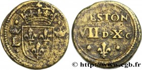 LOUIS XII TO HENRI III - COIN WEIGHT
Type : Poids monétaire pour le teston 
Date : n.d. 
Metal : brass 
Diameter : 21  mm
Orientation dies : 9  h.
Wei...
