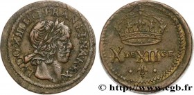 LOUIS XIII
Type : Poids monétaire pour le double louis de Louis XIII (à partir de 1640) 
Date : n.d. 
Metal : brass 
Diameter : 23  mm
Orientation die...