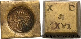SPAIN
Type : Poids monétaire pour la pièce de 4 reales, 1er type 
Date : (XVIIe-XVIIIe siècles) 
Date : n.d. 
Metal : brass 
Diameter : 17  mm
Weight ...