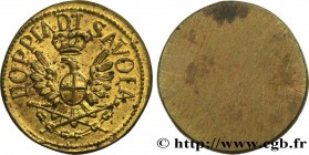 ITALY - DUCHY OF SAVOY - MONETARY WEIGHT
Type : Poids monétaire pour la doppia 
Date : (après 1793) 
Date : n.d. 
Metal : brass 
Diameter : 24  mm
Wei...