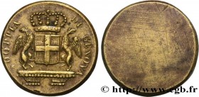 ITALY - GENOA - MONETARY WEIGHT
Type : Poids monétaire pour la pièce de 48 lires de Gênes 
Date : (après 1793) 
Date : n.d. 
Metal : brass 
Diameter :...