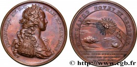 LOUIS XV THE BELOVED
Type : Médaille, Visite du roi à la Monnaie des Médailles 
Date : 1719 
Metal : bronze 
Diameter : 41  mm
Weight : 35,03  g.
Edge...