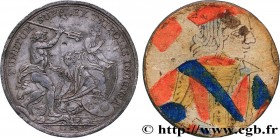 LOUIS XV THE BELOVED
Type : Médaille, Bombardement de Tripoli et carte à jouer 
Date : (1728) 
Metal : tin 
Diameter : 40,5  mm
Weight : 5,82  g.
Edge...