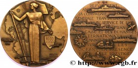 IV REPUBLIC
Type : Médaille, Centenaire de la Compagnie Transatlantique 
Date : 1955 
Metal : bronze 
Diameter : 67,5  mm
Engraver : RENARD Marcel (18...