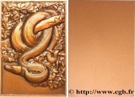 V REPUBLIC
Type : Plaquette animalière - Python 
Date : 1985 
Metal : bronze 
Diameter : 74,5  mm
Engraver : Thenot 
Weight : 152,4  g.
Edge : lisse +...