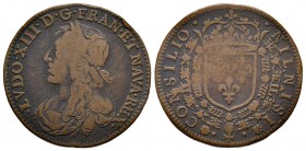 Jeton, Louis XIII, Consilio Nilnisi, Cuivre 5.40 g.
TB-TTB