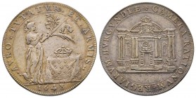Jeton, Duché de Bourgogne, Chambre des comptes de Dijon, 1648, AG 7.33 g.
Avers : AVRO. TVTATVR. ET. ARMIS. Minerve debout à droite, tenant un rameau ...
