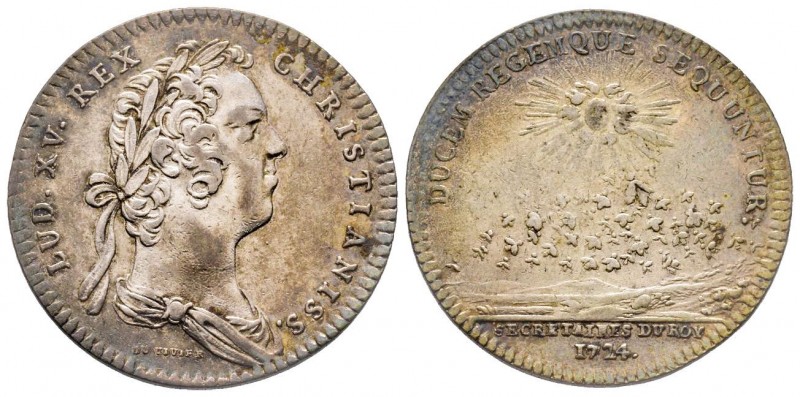 Jeton, Secrétaires du Roi, Louis XV, 1724, AG 7.69
Avers : LUD. XV. REX - CHRIST...