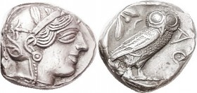 ATHENS, Tet, 449-413 BC, Athena head r/Owl stg r; bought from Heritage attributed as Egyptian local coinage, citing P. Van Alfen, AJN 14, 2002, pl.11,...