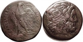 R EGYPT, Ptolemy II, 285-246 BC, Æ46, Zeus head r/Eagle stg l, head r, E betw legs; AVF/F+, centered, smooth warm reddish-brown patina; very decent ex...