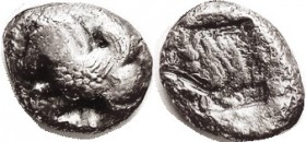 LYCIAN Dynasts, Stater, 490-430 BC, Pegasos left, T on rump/bull forepart l, in incuse square; F/VG or so, somewhat oval flan, obv well centered & cle...