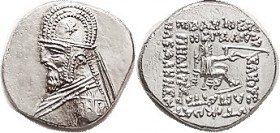 PARTHIA, Orodes I, 90-80 BC, Drachm, Sellw 31.5, Choice Mint State, well centered & sharply struck with superbly detailed portrait in fine style. Brig...