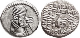 PARTHIA, Vologases III (or Pakoros I), Drachm, Sellw. 78.4, EF, nrly centered, bright but sl frosty looking metal. (An EF realized $253, Triton 1/10.)