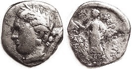 PHERAI, Hemidrachm, 4th cent BC, Hekate head l./ Nymph Hypereia stg l, S2204 ( £...