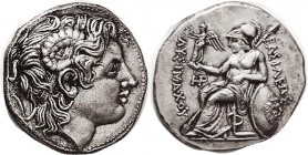 THRACE, Lysimachos, Tet, COPY, looks silver, probably plated. Nice intricate detail. EF+ lt tone.