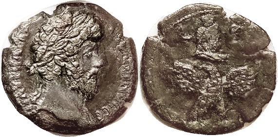 R MARCUS AURELIUS, Egypt, Æ33, Drachm, Serapis bust above eagle, L5. EF/VF, ragg...