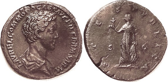 R COMMODUS, AS CAESAR, Sest, SPES PVBLICA, Spes stg l; VF, well centered on big ...